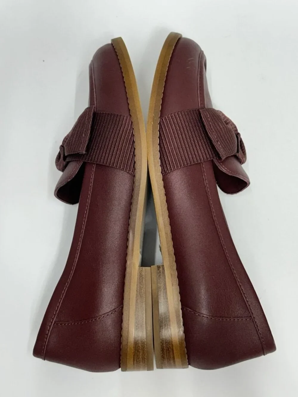 Quince Wine Red Ribbon-Trim Loafers